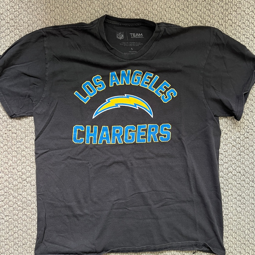LA Chargers NFL Graphic Tee Black Vintage Style Football Large